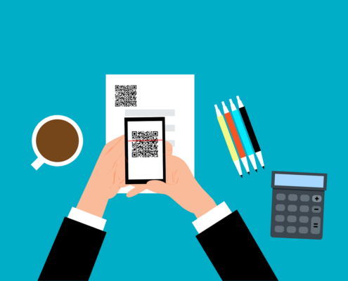 Free qr code scan smartphone vector